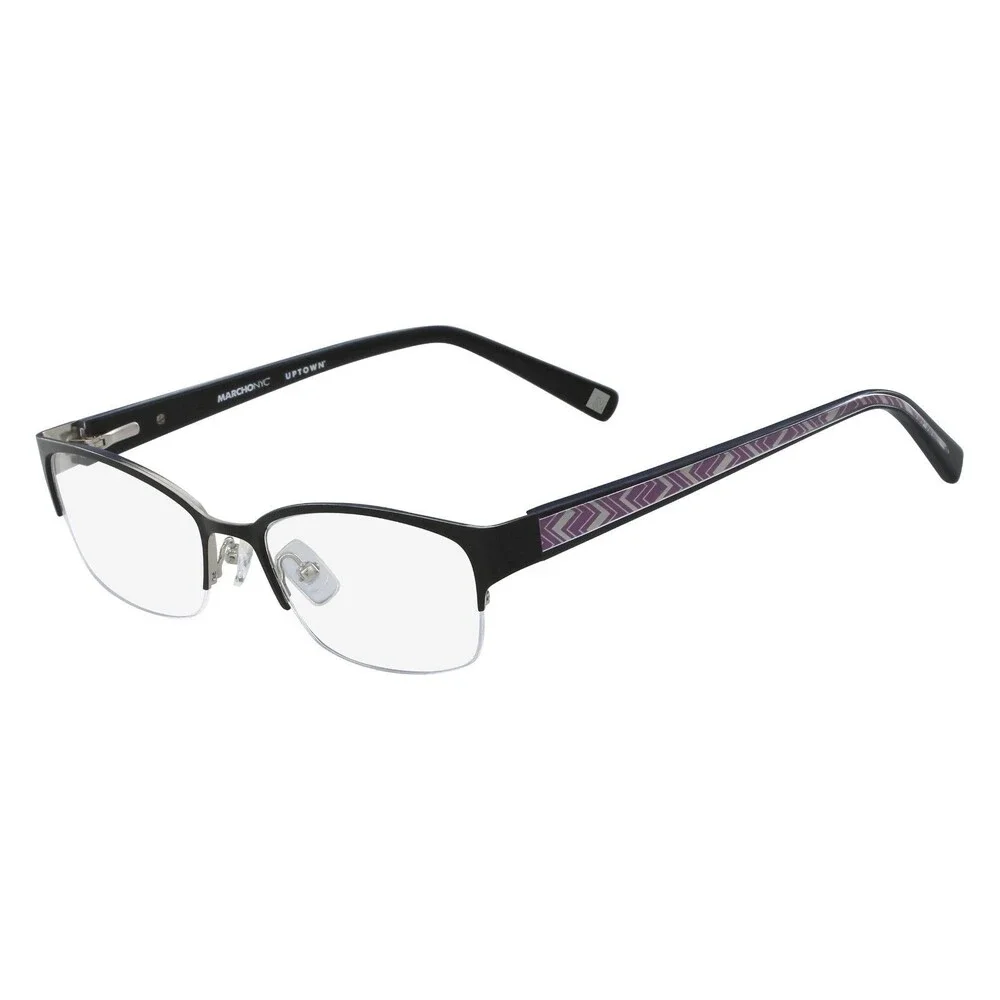 Marchon NYC Glasses FRAMES Yorkville Uptown PURPLE Silver Edges Black 51 17 135